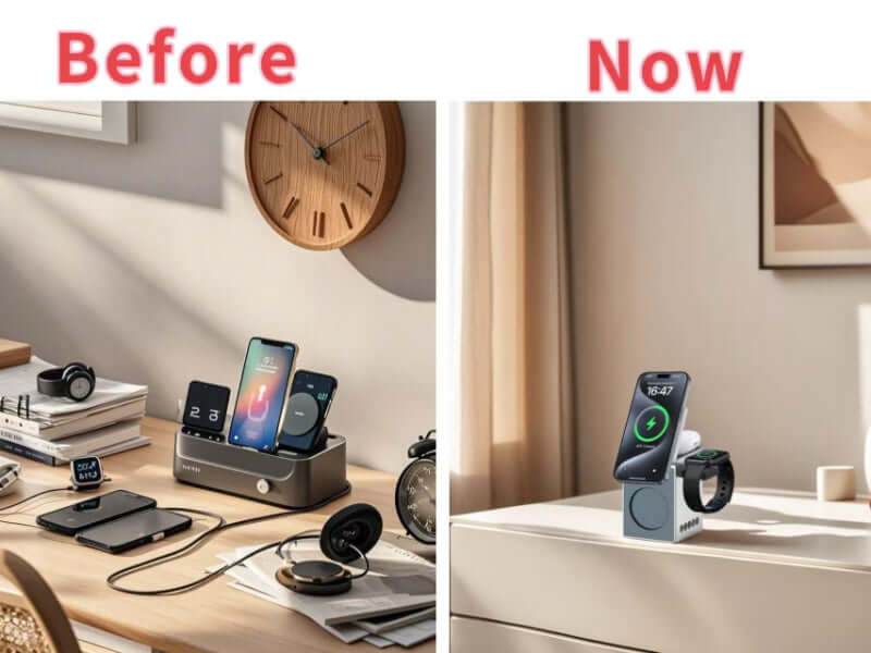 CUBY | 3-in-1 Wireless Charging Bluetooth Speaker with Alarm Clock & Magnetic Stand