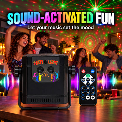 MUSEEQ Laser Party Light, Sound Activated Music Sync, Rechargeable & Remote