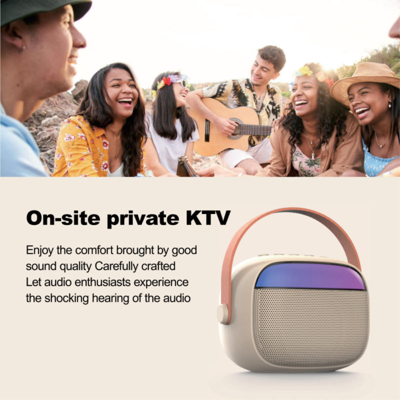Portable Bluetooth Karaoke Machine w/ 2 Microphones for Kids & Adults, Back to School Toy, Party Fun