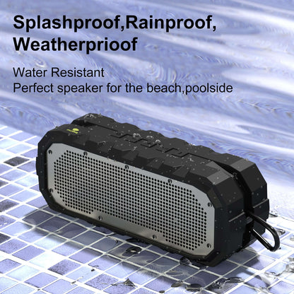 MUSEEQ Portable Waterproof Bluetooth Speaker with Built-in Microphone, TWS, AUX, USB – Ideal for Videoconferencing, Home, Camping, Pool & Beach