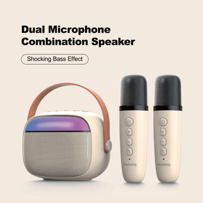 Portable Bluetooth Karaoke Machine w/ 2 Microphones for Kids & Adults, Back to School Toy, Party Fun