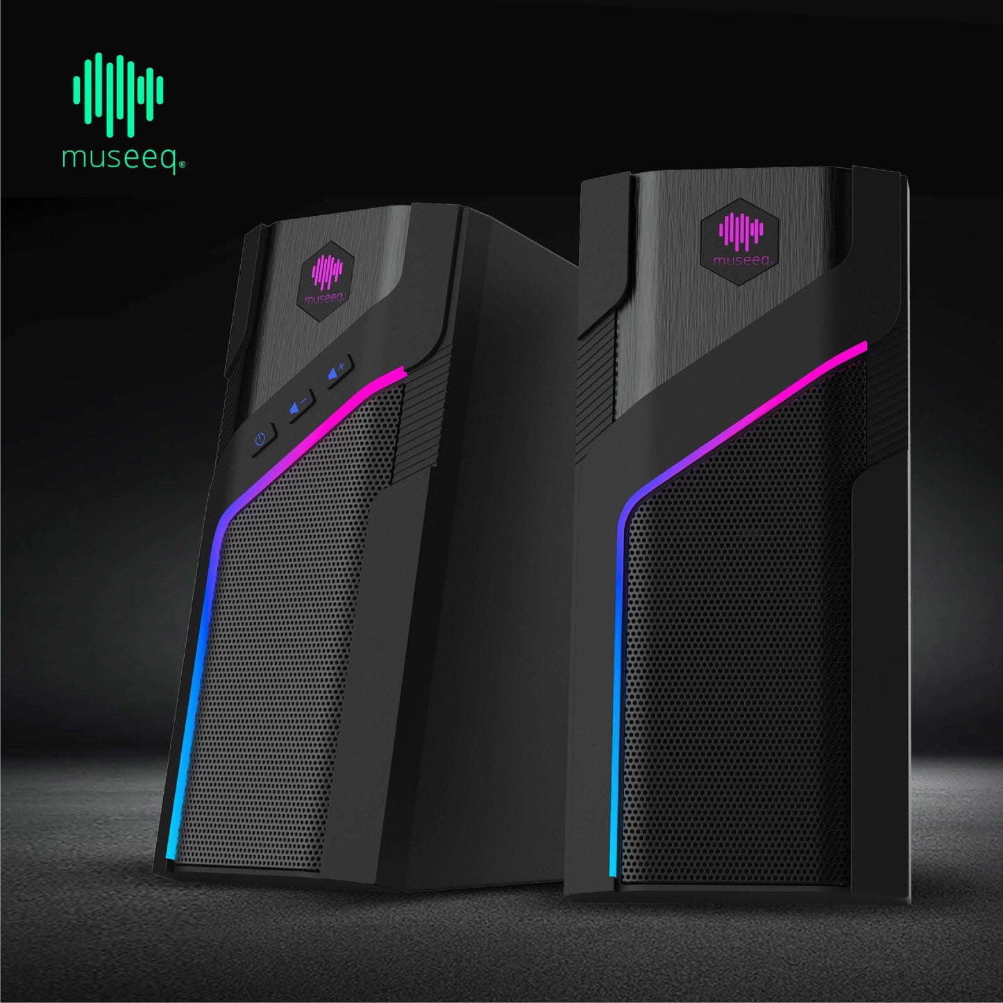 MUSEEQ Gaming PC Speakers, USB Powered, Bluetooth 5.1, 21 Lighting Modes