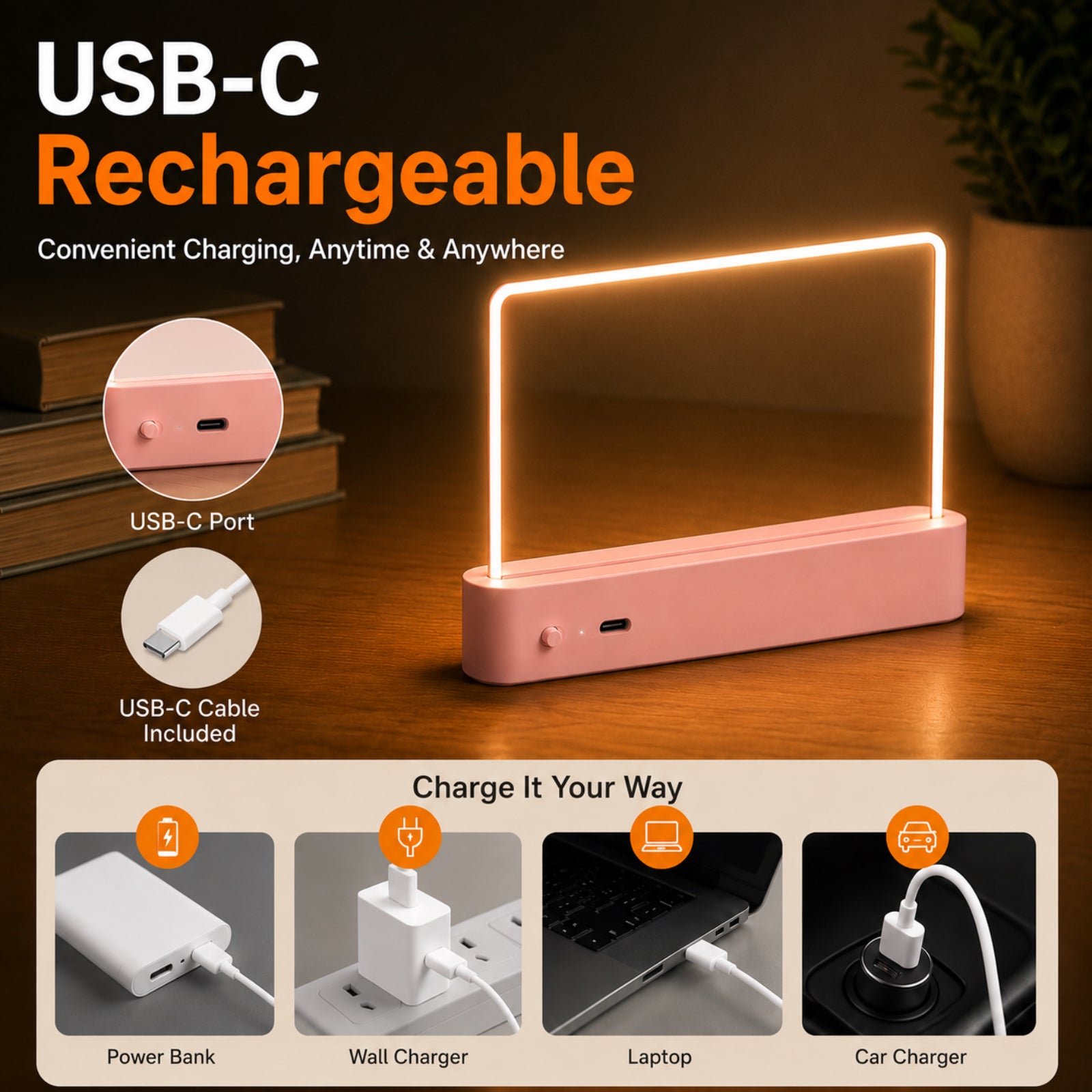 Calm Oasis Book Light Page USB rechargeable full-page LED reading lamp for convenient night reading.
