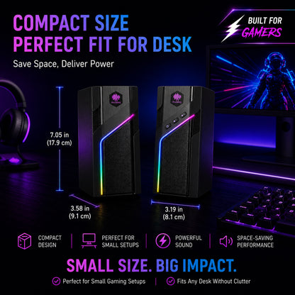 MUSEEQ W-206RE | Gaming PC Speakers for Desktop with RGB Lighting & Bluetooth